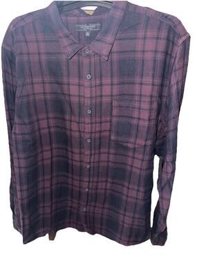 Liverpool Los Angeles Shirt Mens XXL Olive Navy Tartan Woven Button Up MSRP $98